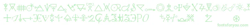 Alchemya-Schriftart – Grüne Schriften auf weißem Hintergrund