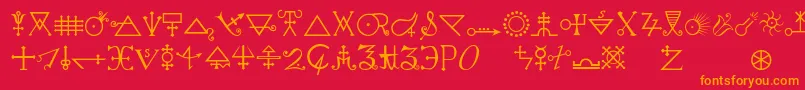 Alchemya Font – Orange Fonts on Red Background