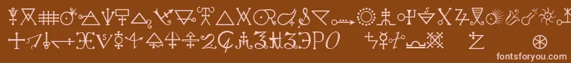 Alchemya Font – Pink Fonts on Brown Background