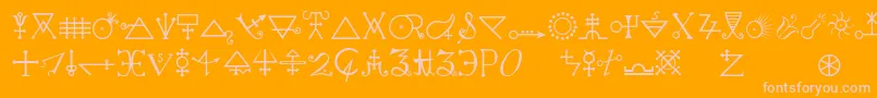 Police Alchemya – polices roses sur fond orange
