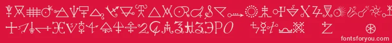 Alchemya Font – Pink Fonts on Red Background