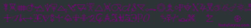 Alchemya-Schriftart – Violette Schriften auf schwarzem Hintergrund