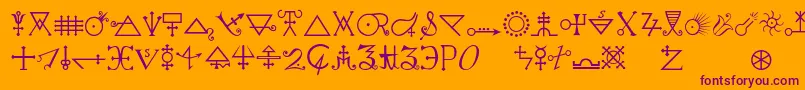 Alchemya Font – Purple Fonts on Orange Background