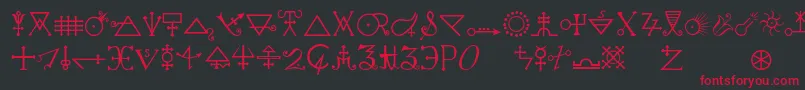 Alchemya Font – Red Fonts on Black Background