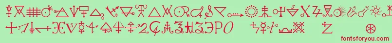 Alchemya Font – Red Fonts on Green Background