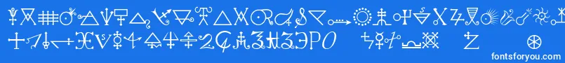 フォントAlchemya – 青い背景に白い文字