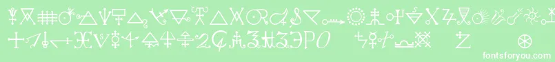 Alchemya Font – White Fonts on Green Background