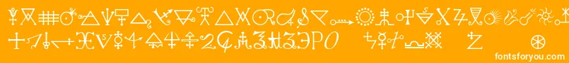 Alchemya Font – White Fonts on Orange Background