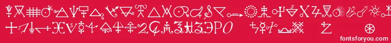 Alchemya Font – White Fonts on Red Background