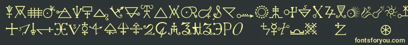 Alchemya Font – Yellow Fonts on Black Background