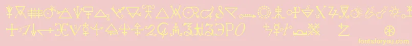 フォントAlchemya – 黄色のフォント、ピンクの背景