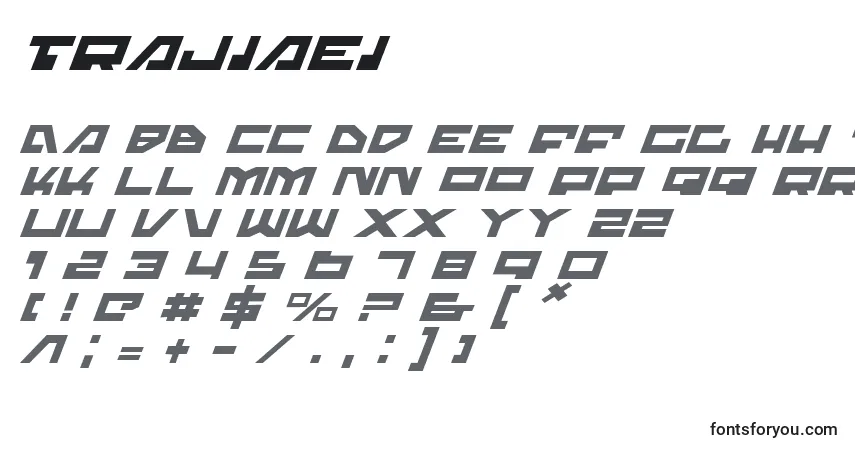 Schriftart Trajiaei – Alphabet, Zahlen, spezielle Symbole