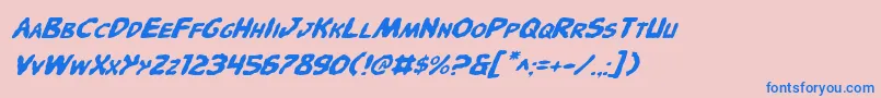 fuente PandemoniousPufferyItalic – Fuentes Azules Sobre Fondo Rosa