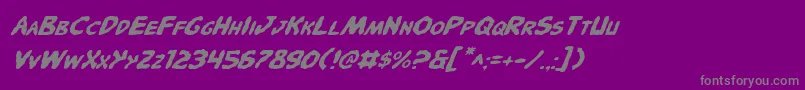 PandemoniousPufferyItalic Font – Gray Fonts on Purple Background