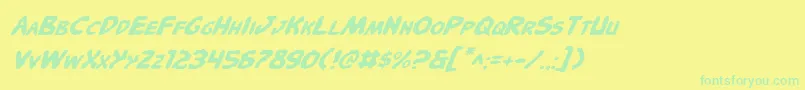 fuente PandemoniousPufferyItalic – Fuentes Verdes Sobre Fondo Amarillo