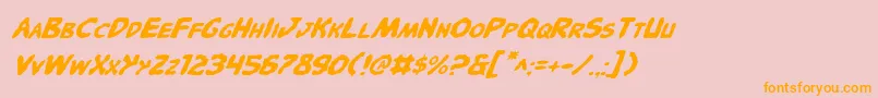 Шрифт PandemoniousPufferyItalic – оранжевые шрифты на розовом фоне