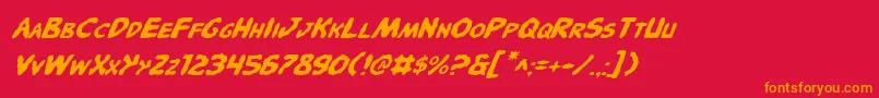 PandemoniousPufferyItalic Font – Orange Fonts on Red Background