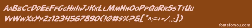 PandemoniousPufferyItalic Font – Pink Fonts on Brown Background
