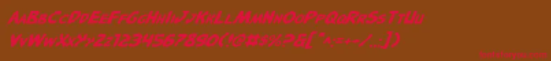 PandemoniousPufferyItalic Font – Red Fonts on Brown Background