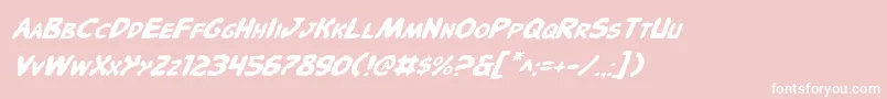 PandemoniousPufferyItalic Font – White Fonts on Pink Background