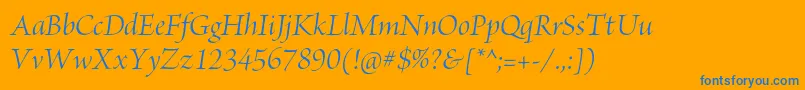 BriosoproItdisp Font – Blue Fonts on Orange Background