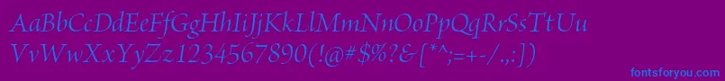 BriosoproItdisp Font – Blue Fonts on Purple Background