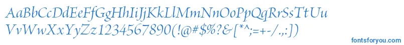 BriosoproItdisp Font – Blue Fonts on White Background