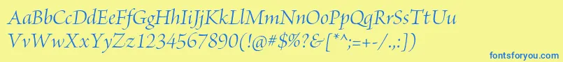 BriosoproItdisp Font – Blue Fonts on Yellow Background