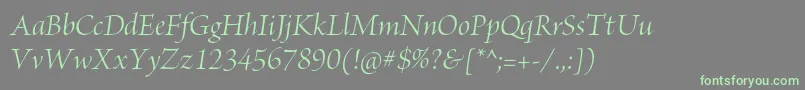 BriosoproItdisp Font – Green Fonts on Gray Background