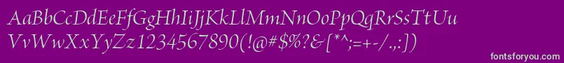BriosoproItdisp Font – Green Fonts on Purple Background
