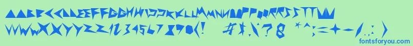 Zigzagzeg Font – Blue Fonts on Green Background