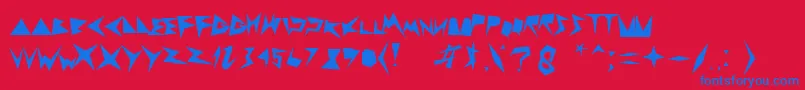 Zigzagzeg Font – Blue Fonts on Red Background