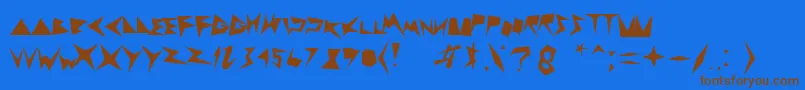 Zigzagzeg Font – Brown Fonts on Blue Background