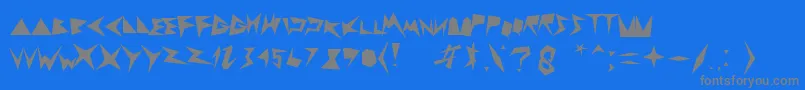 Zigzagzeg Font – Gray Fonts on Blue Background