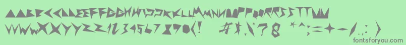 Zigzagzeg Font – Gray Fonts on Green Background