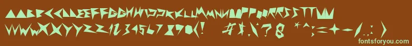 Zigzagzeg Font – Green Fonts on Brown Background