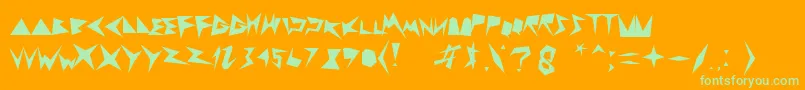 Zigzagzeg Font – Green Fonts on Orange Background