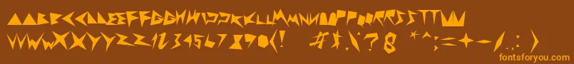 Zigzagzeg Font – Orange Fonts on Brown Background