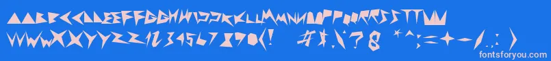 Zigzagzeg Font – Pink Fonts on Blue Background