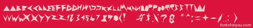 Zigzagzeg Font – Pink Fonts on Red Background