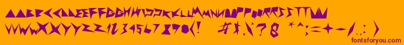 Zigzagzeg Font – Purple Fonts on Orange Background