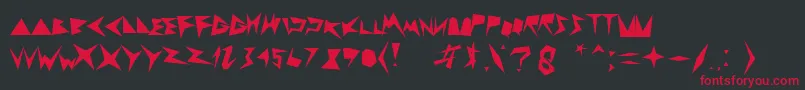Zigzagzeg Font – Red Fonts on Black Background