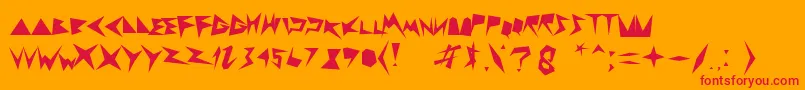 Zigzagzeg Font – Red Fonts on Orange Background