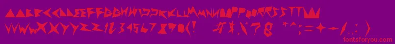 Zigzagzeg Font – Red Fonts on Purple Background