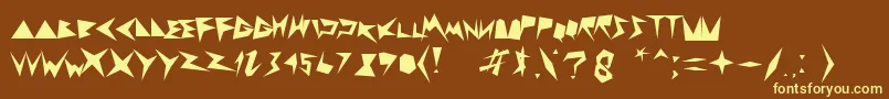 Zigzagzeg Font – Yellow Fonts on Brown Background
