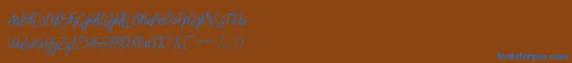 SlainteScriptDemo Font – Blue Fonts on Brown Background