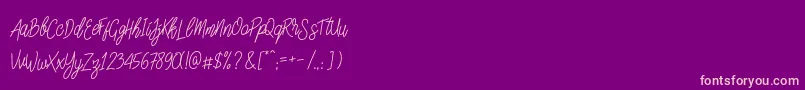 Fonte SlainteScriptDemo – fontes rosa em um fundo violeta