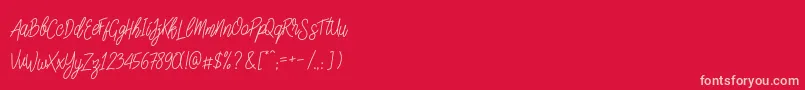 SlainteScriptDemo Font – Pink Fonts on Red Background