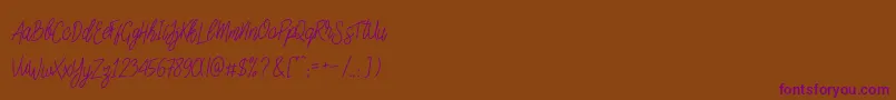 SlainteScriptDemo Font – Purple Fonts on Brown Background