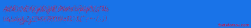 SlainteScriptDemo Font – Red Fonts on Blue Background